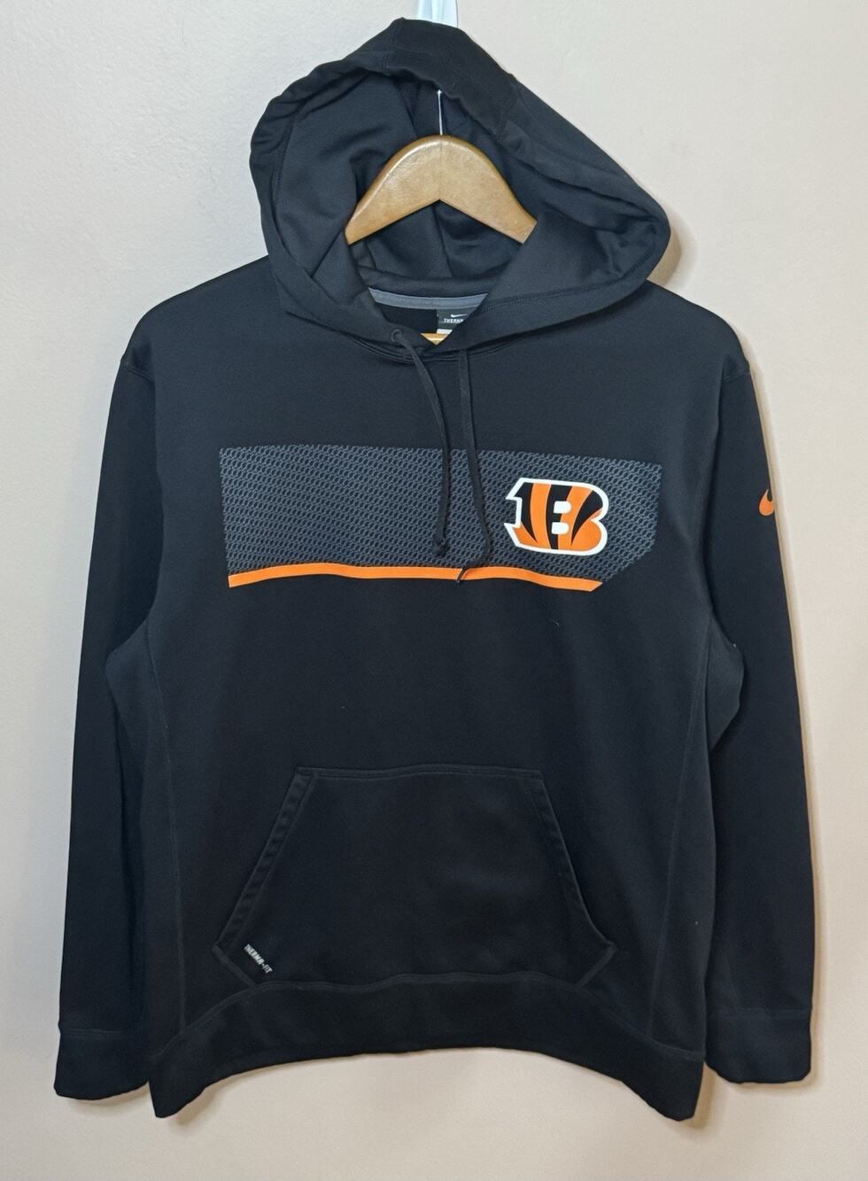 Nike Therma Fit Black Hoodie CINCINNATI BENGALS Sweatshirt Large